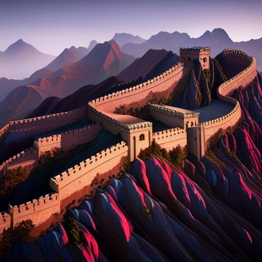 Abstract Great Wall of China: Fantasy Concept Art