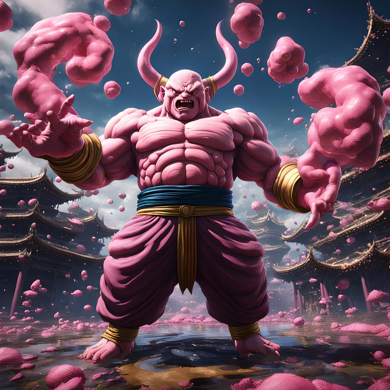 Majin Buu Full Body Detailed Matte Painting