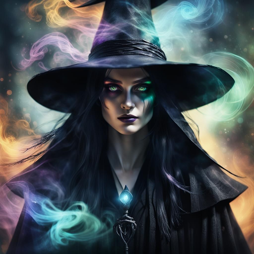 Mesmerizing Witch Portrait in Ethereal Concept Art