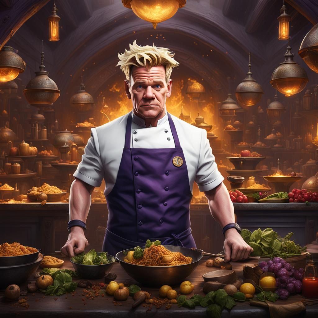 Magic Fantasy Chef in Dark Fantasy Style