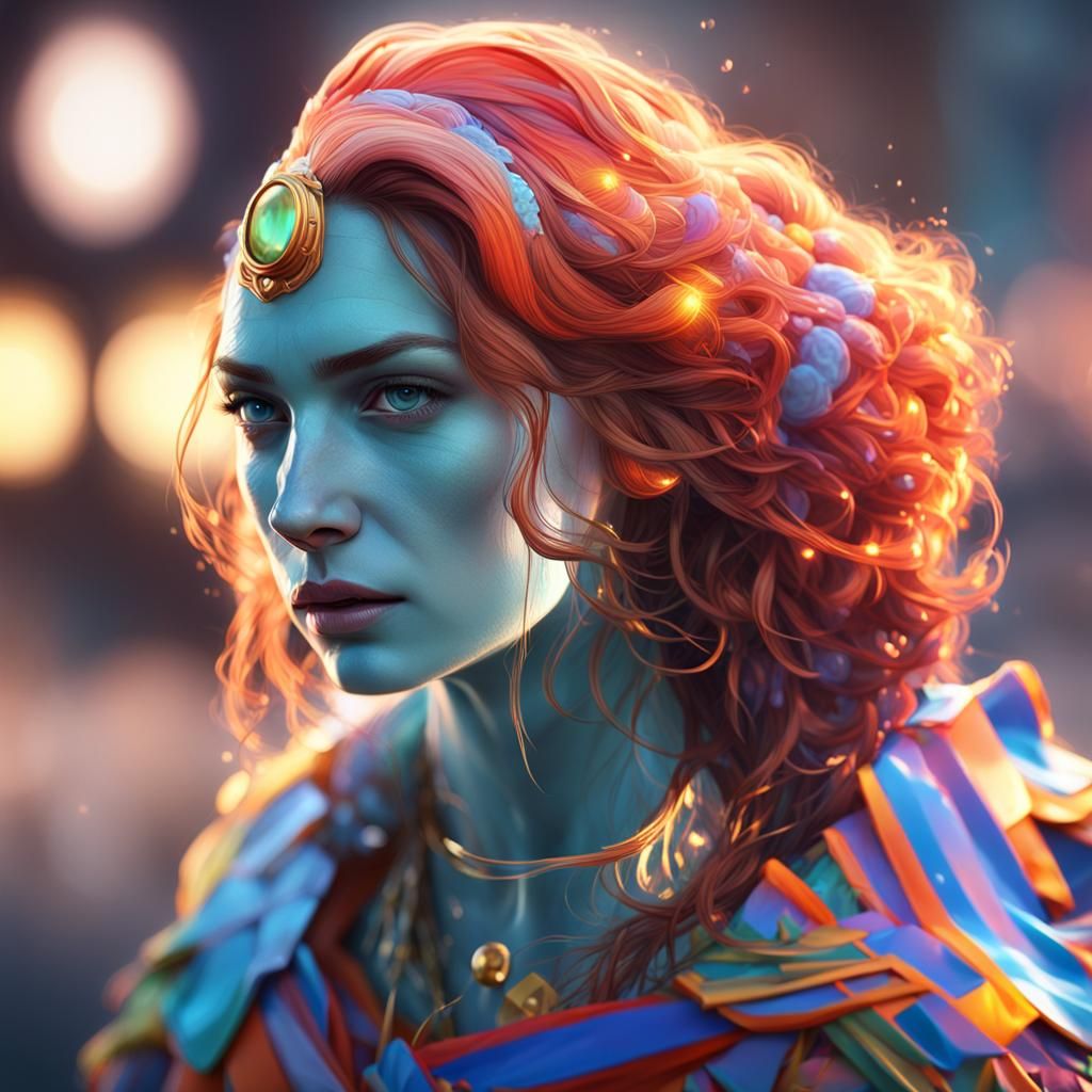 Woman's Portrait with Art Nouveau Elements in 8K