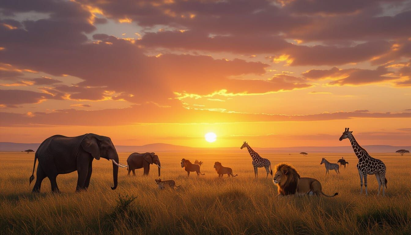 Cinematic Serengeti Safari at Golden Hour