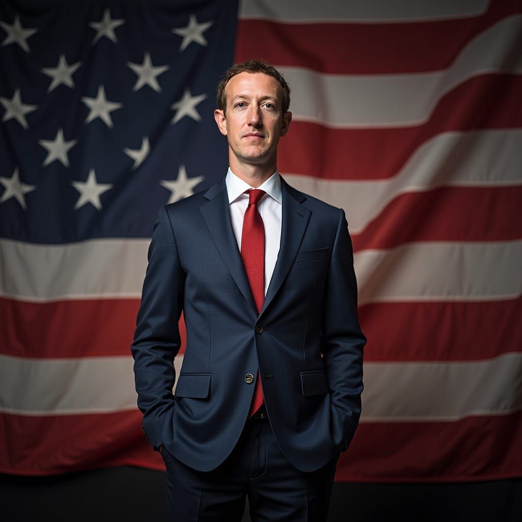 American Leader in a Patriotic Aura