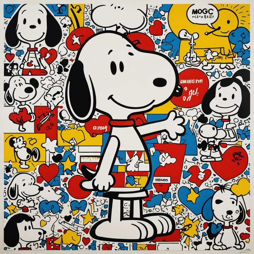 Snoopy in Pop Art Style