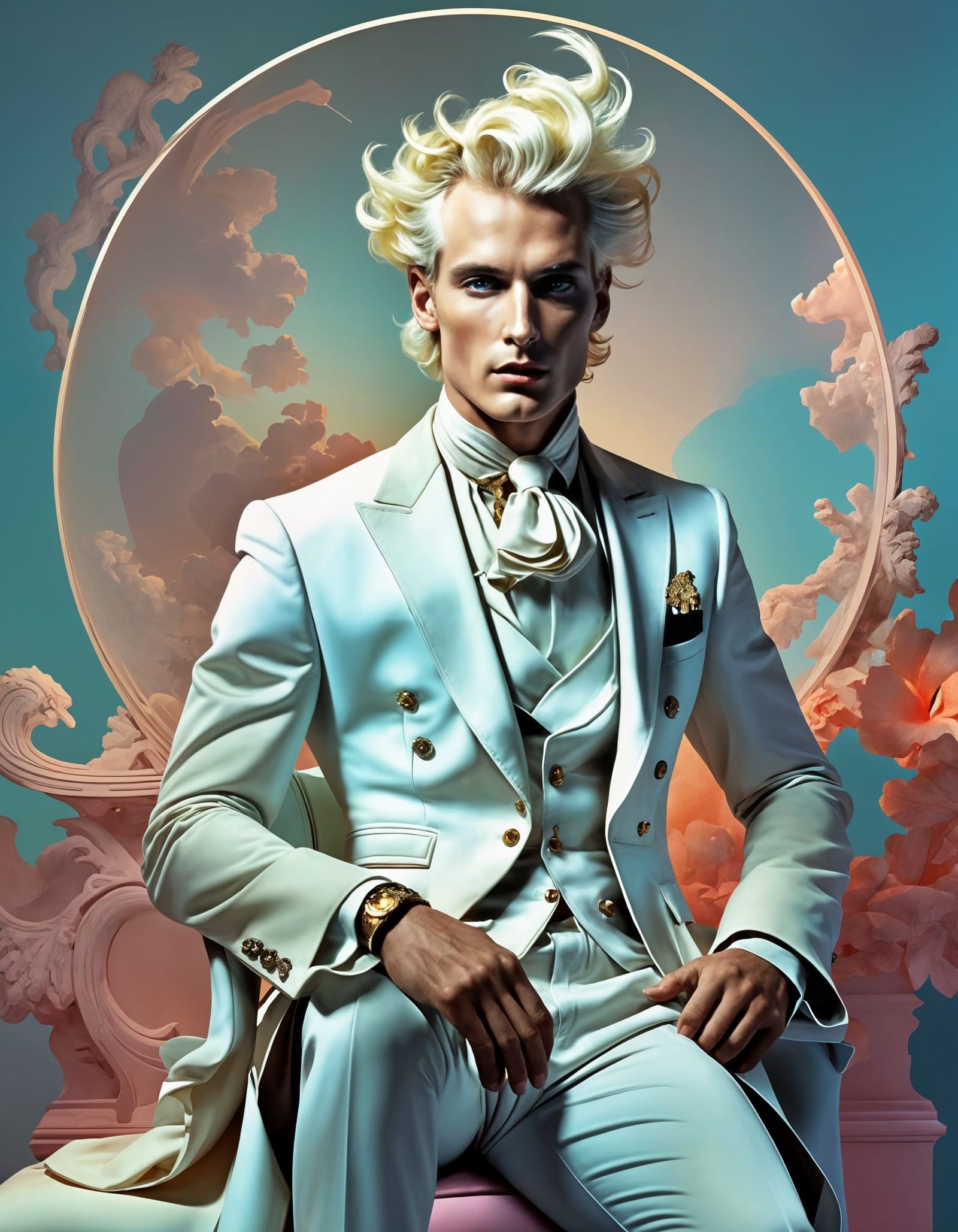 Edgy Roman Portrait in Minimalist Illustrative Style