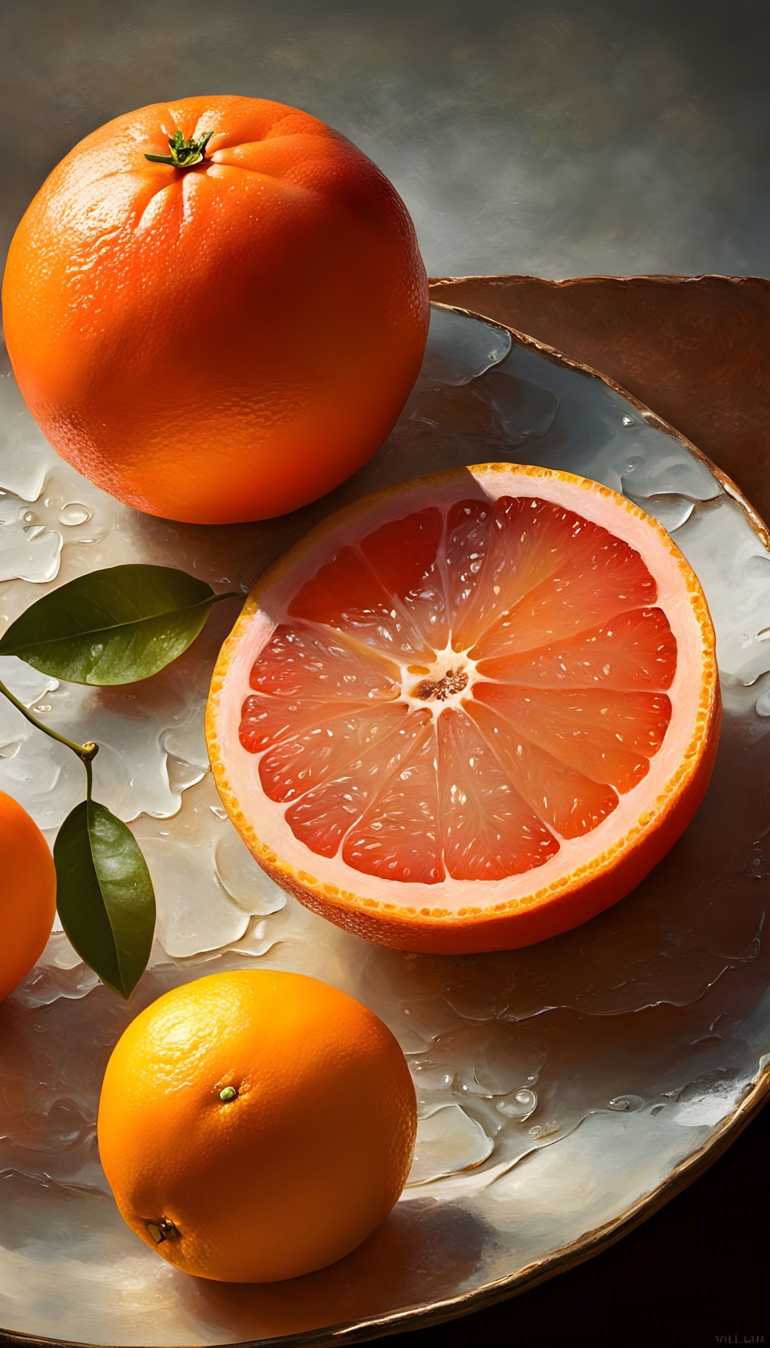 Surreal Citrus Still Life in Dutch Masters Style