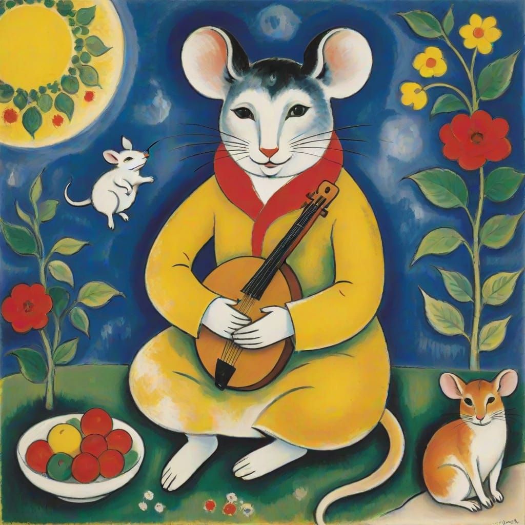 Smart Mouse Finds Inner Peace in Chagall and Modigliani Styl...