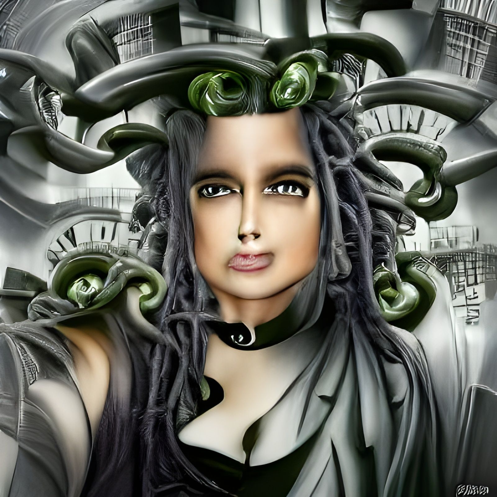 Gothic Medusa: A Modern Digital Portrait