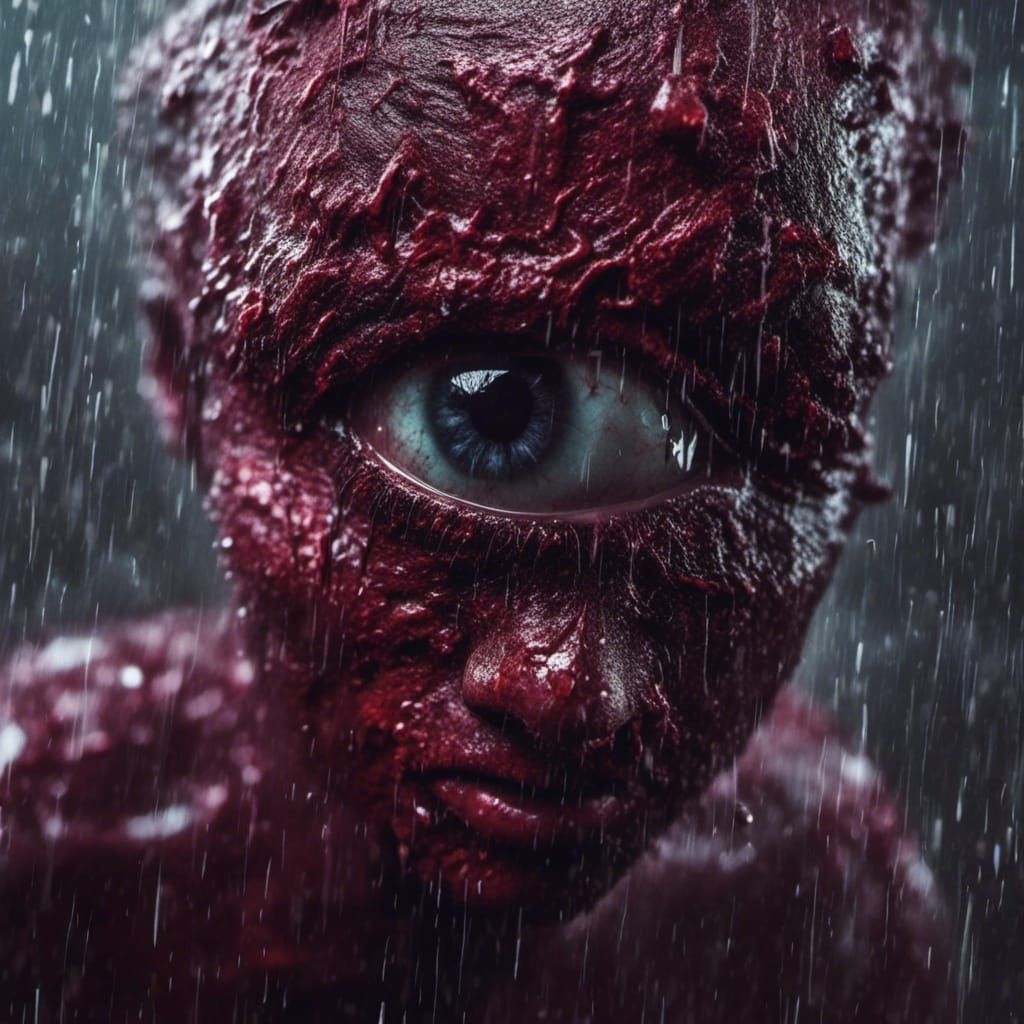 One-Eyed Cyclops in Rainstorm, High Definition Digital Art