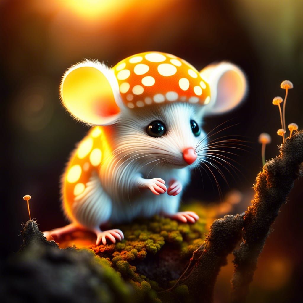 Cute Spotted Mouse in Ethereal Forest