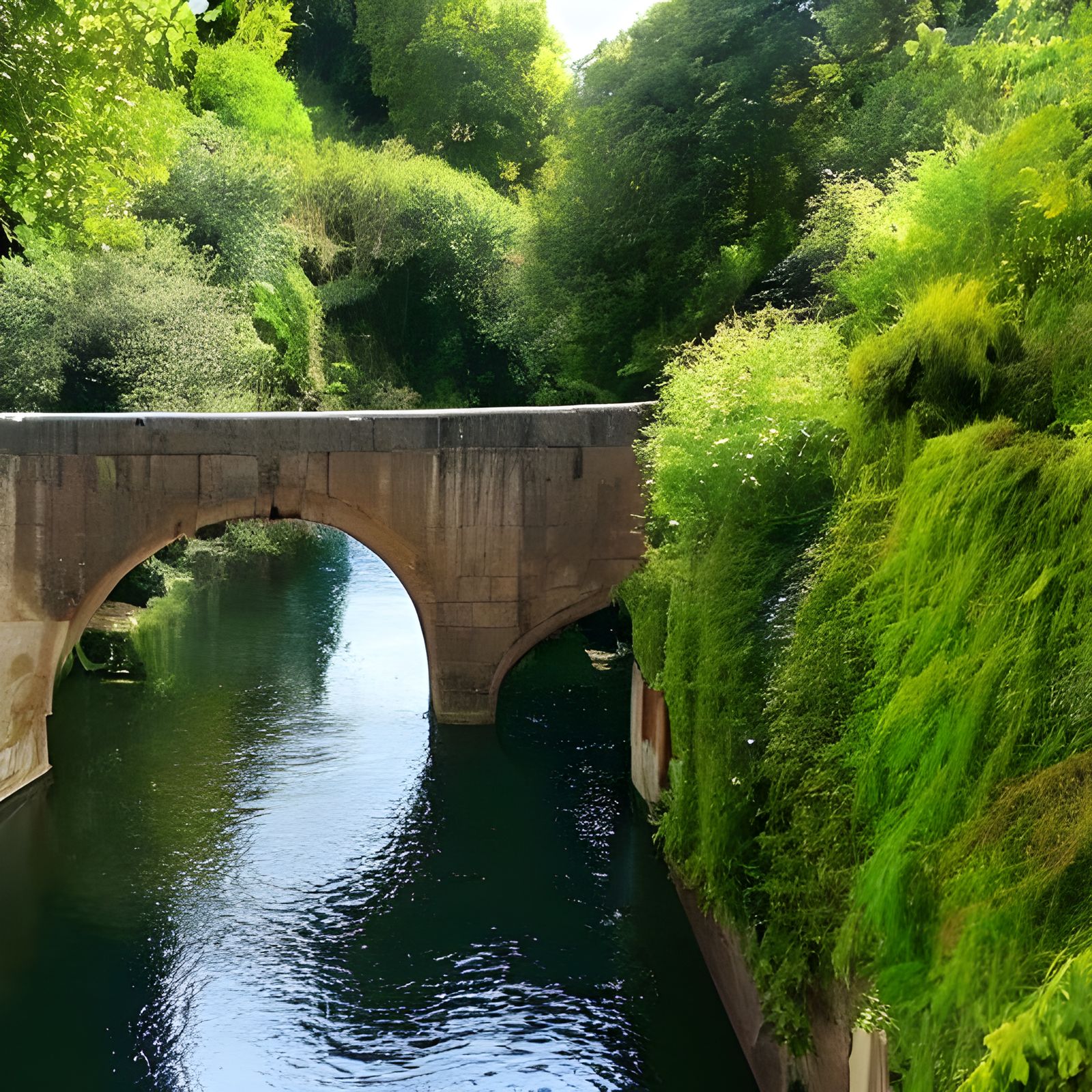 Sky Gardens: River Flowing into Aqueduct