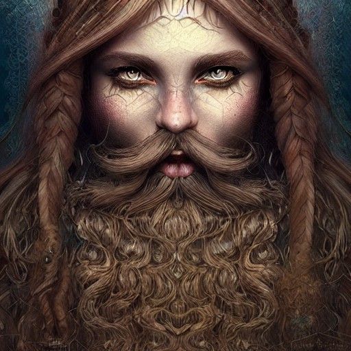 Fantasy Dwarven Girl Digital Art in Hyperrealistic Color