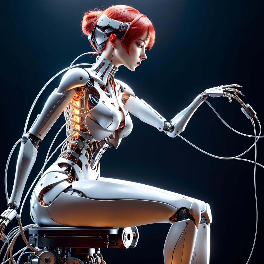 Mechanical Girl with Intricate Details