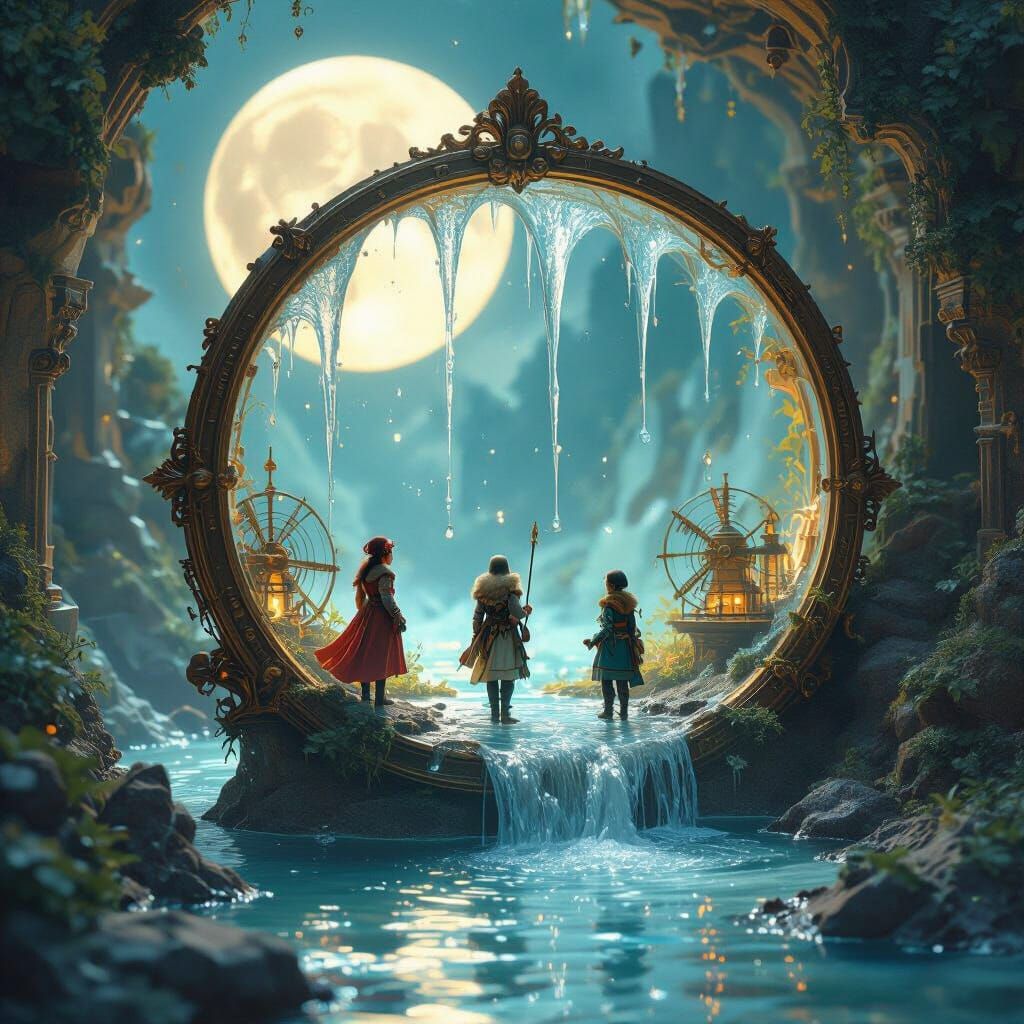 Miniature Adventurers in a Baroque Mirror Maze