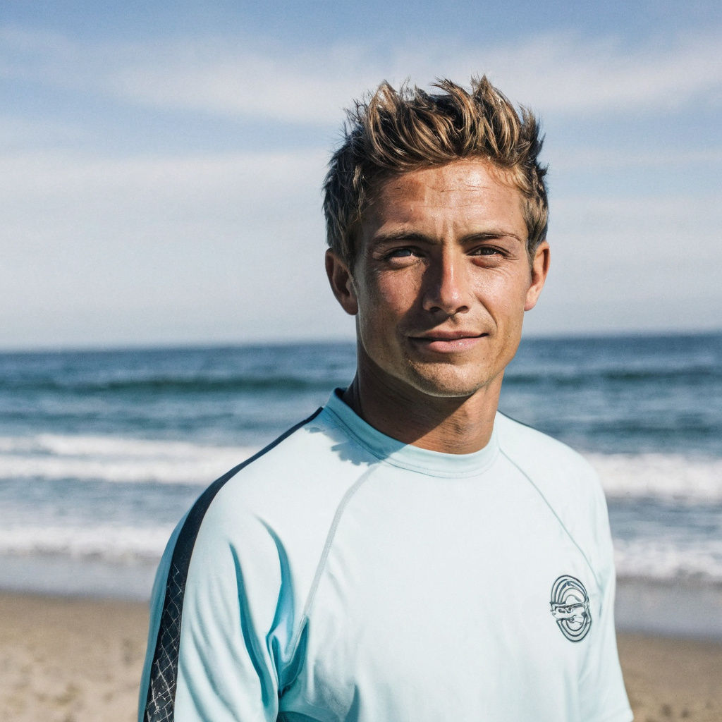 Beach Surfer Portrait in Vibrant Color