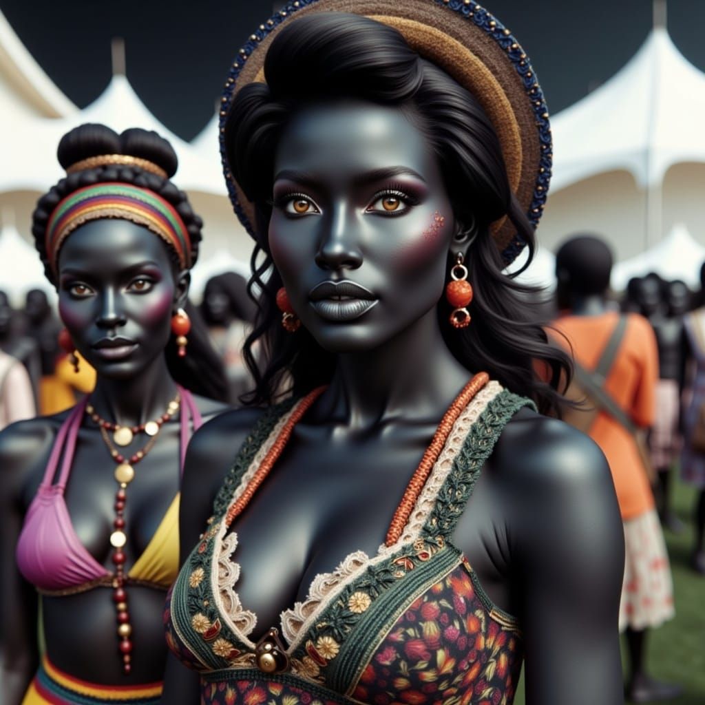 1960s Shadow Hippies Gather at a Vibrant Music Festival