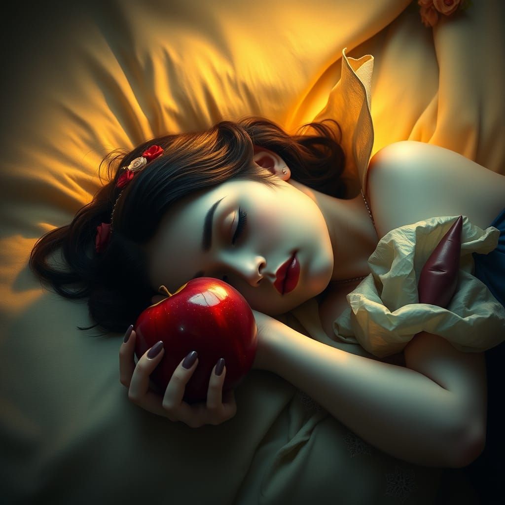 Ethereal Snow White in a Golden Glow