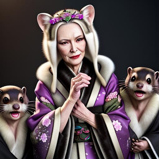 Rich Woman Surrounded by Live Animals