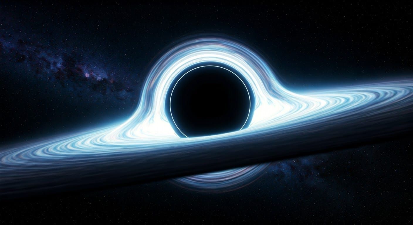 Brilliant Black Hole in Starry Expanse