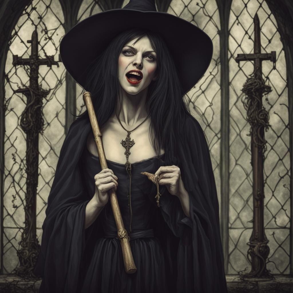 Surreal Witch Saint Portrait: Bloodthirsty Hypocrite