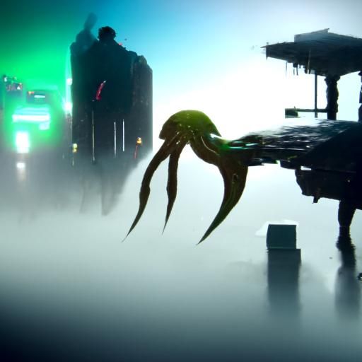 Cthulhu in Cyberpunk 2099 Neon Style