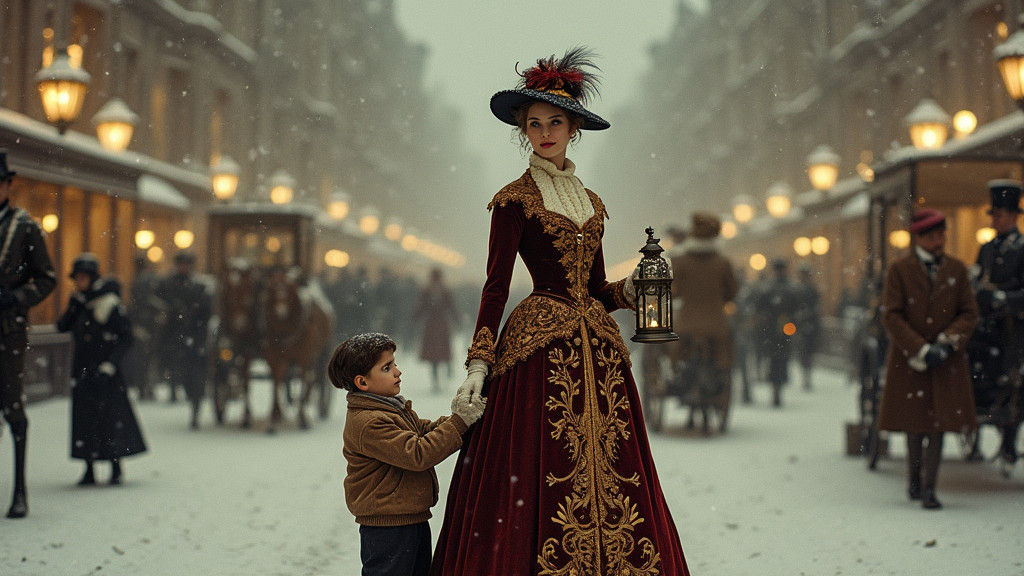 Victorian Lady's Generosity: A Sentimental Scene