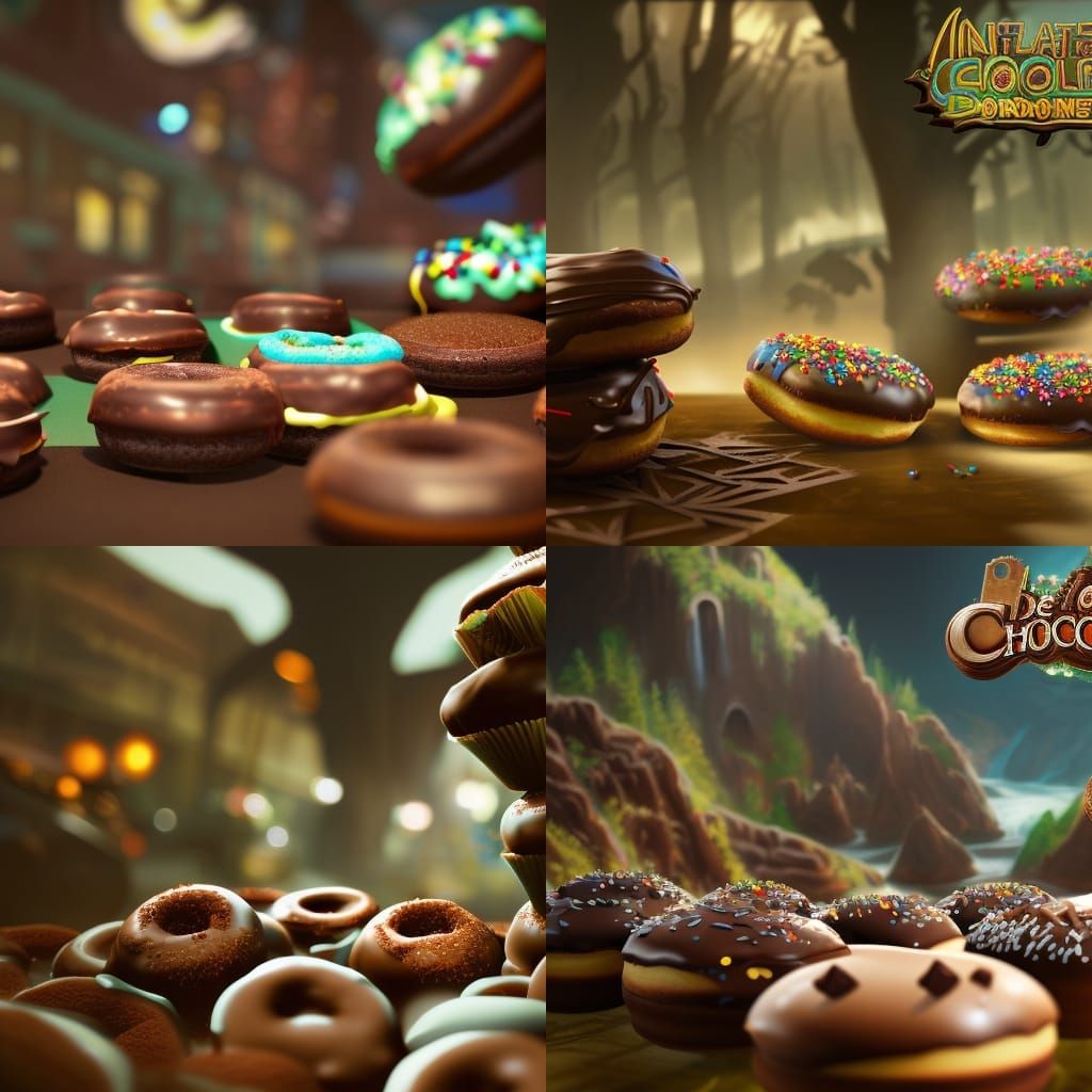 Chocolate Donut Invasion: Detailed Matte Painting
