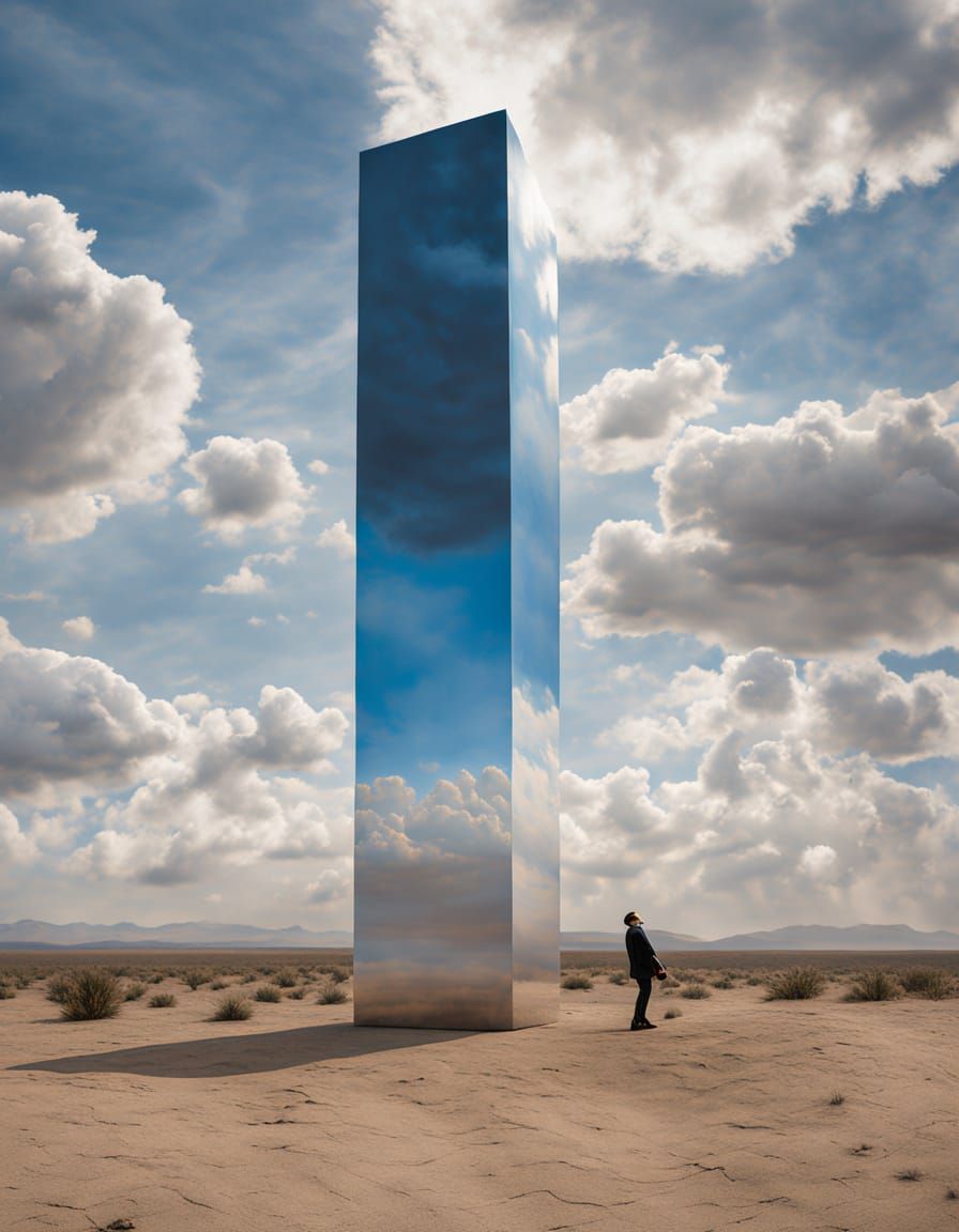 Surrealist Cubist Masterpiece in Desert Landscape