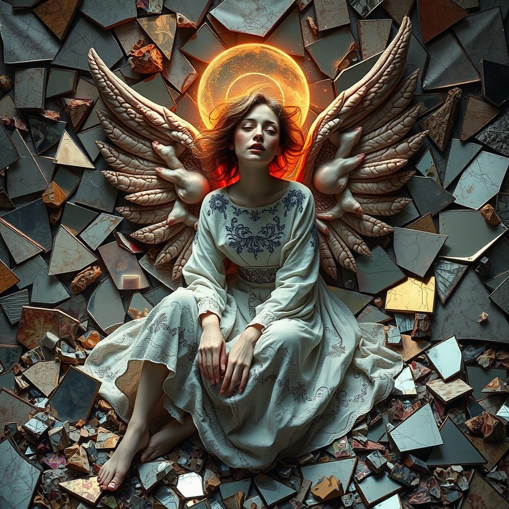 Angel of Shattered Memories in a Kaleidoscope of Broken Mirr...