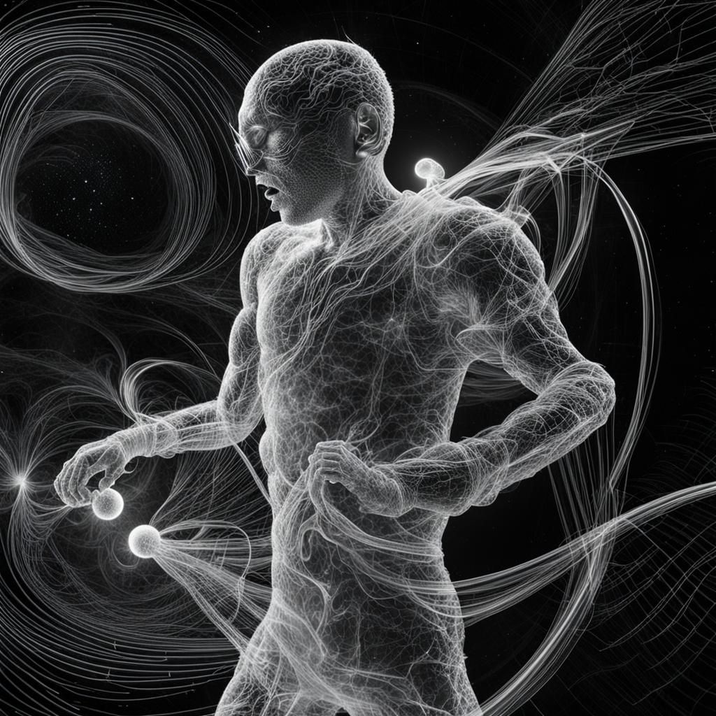 Biopunk Ginger Man in Time-Warp Photogram