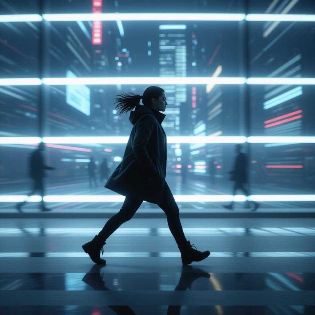 Person in Motion: Futuristic Concept Art