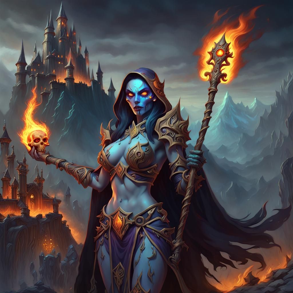 Undead female fire mage