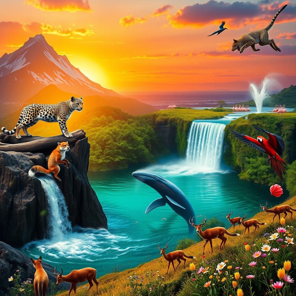 Epic Wildlife Panorama in Cinematic Golden Light