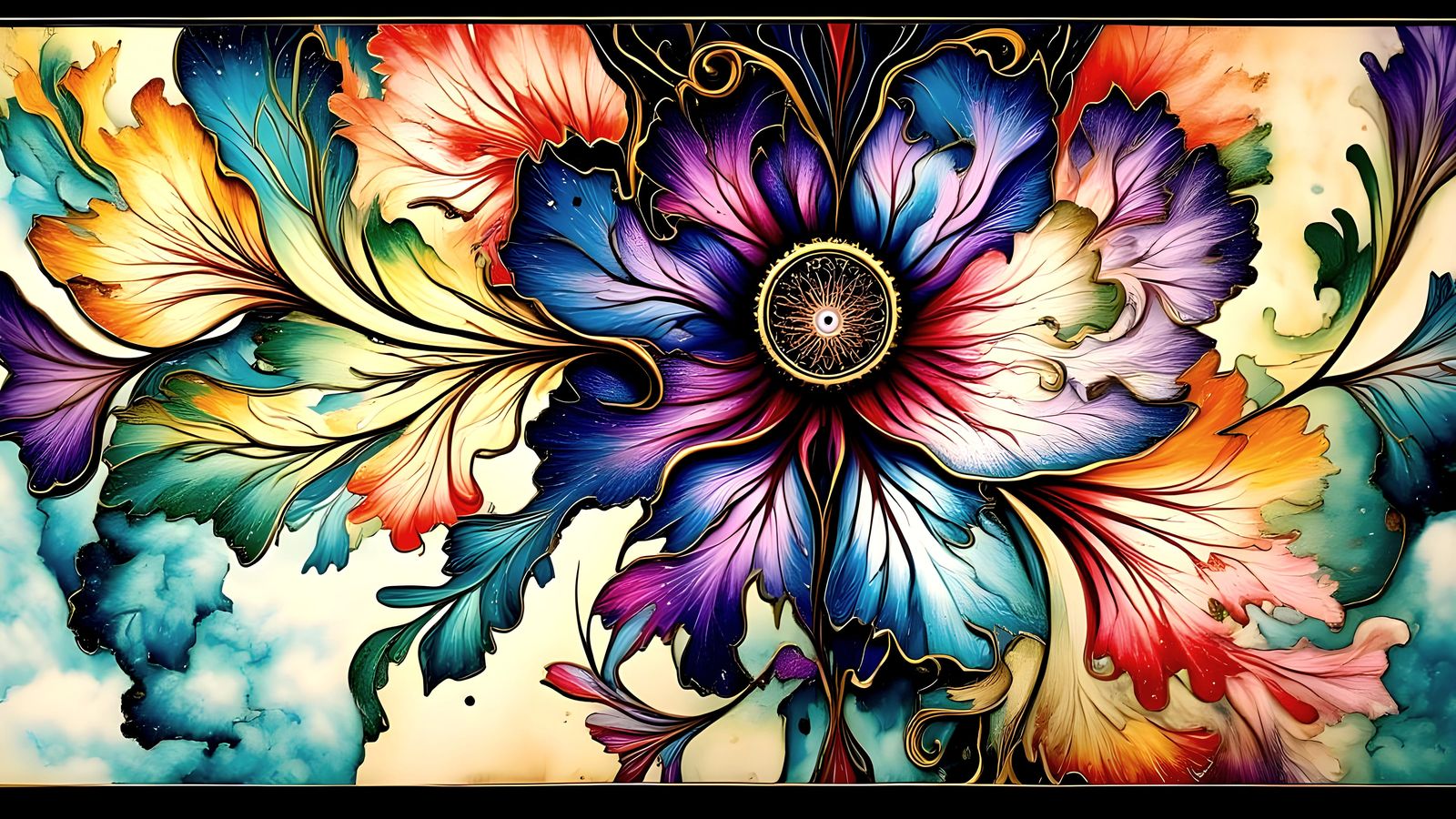 Photorealistic White Rose with Floral and Surreal Elements