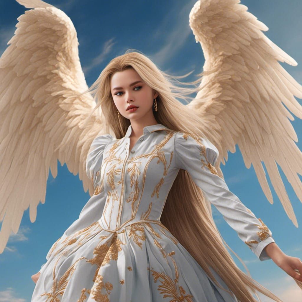 Angelic Flight: Detailed Matte Painting in Deep Color