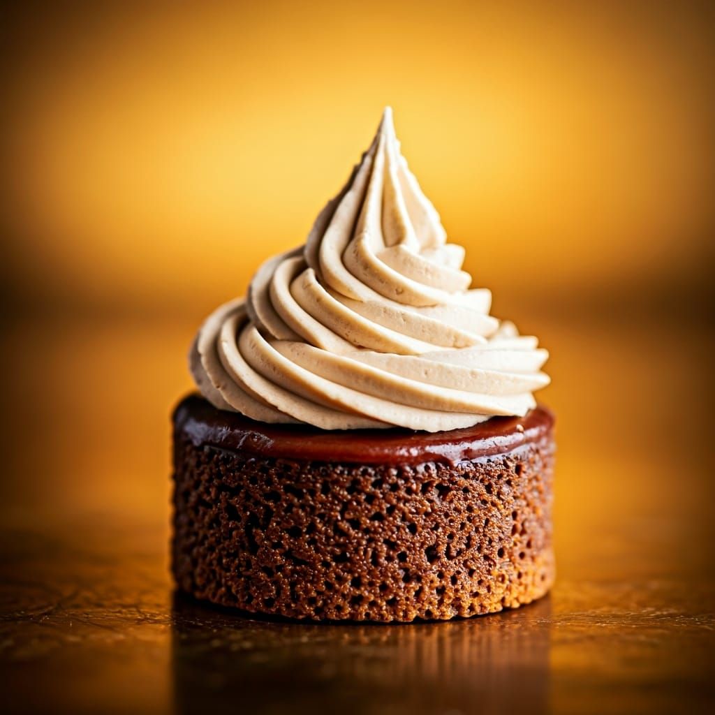 Coffee Mini Cake with White Chocolate, Illustrated Style