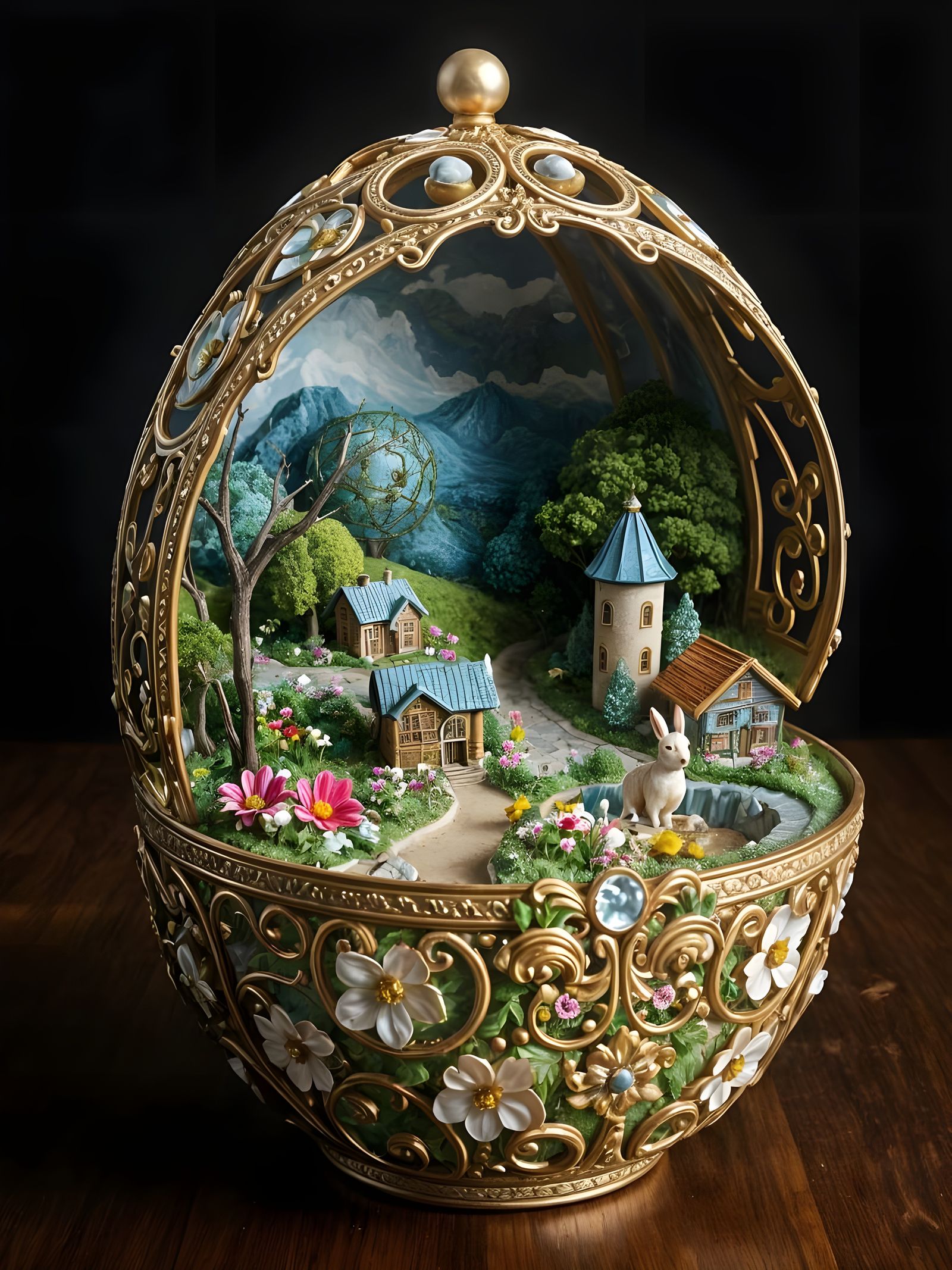 Vibrant Spring Egg in Hyperdetailed Miniature