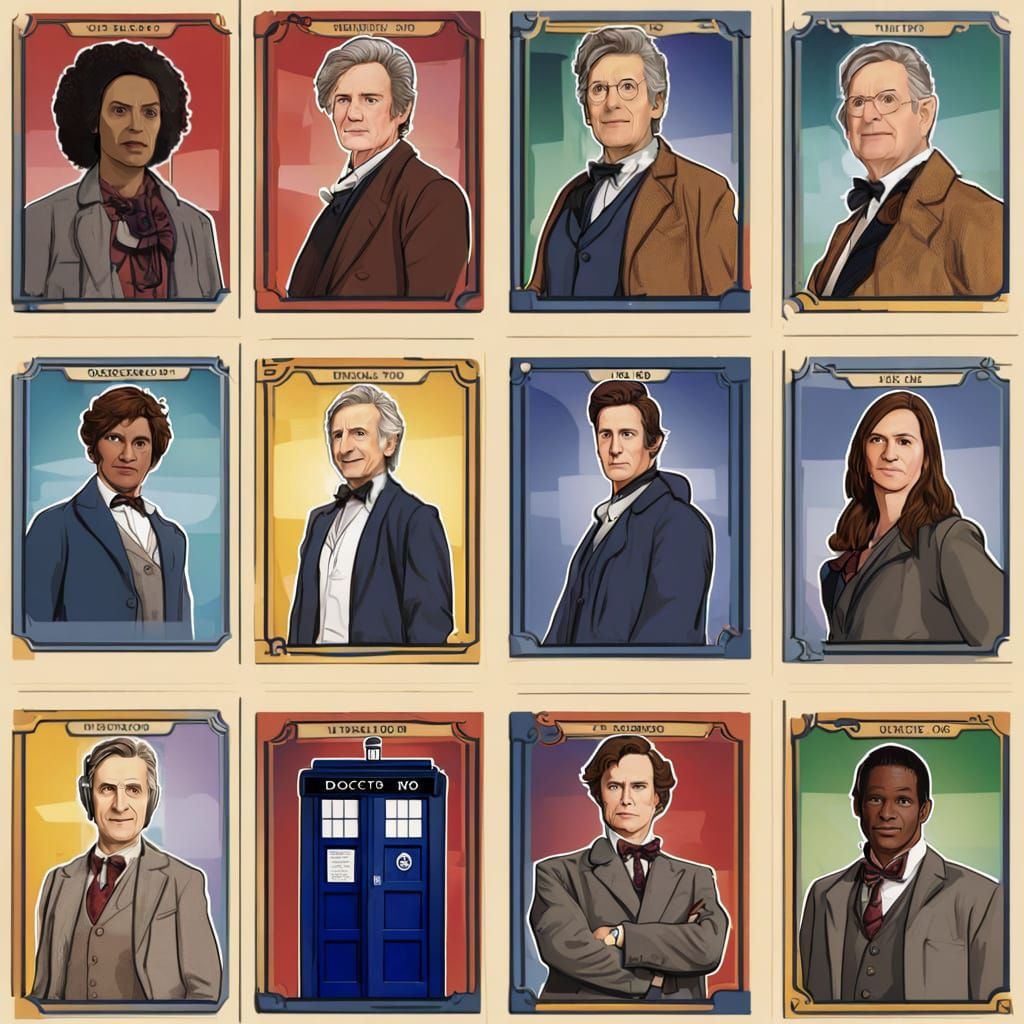 Doctor Who Trading Card with All Doctors & TARDIS