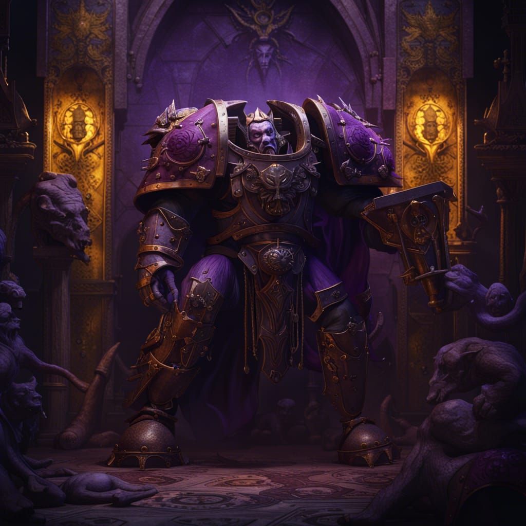 Dark Fantasy Art in Purple and Yellow