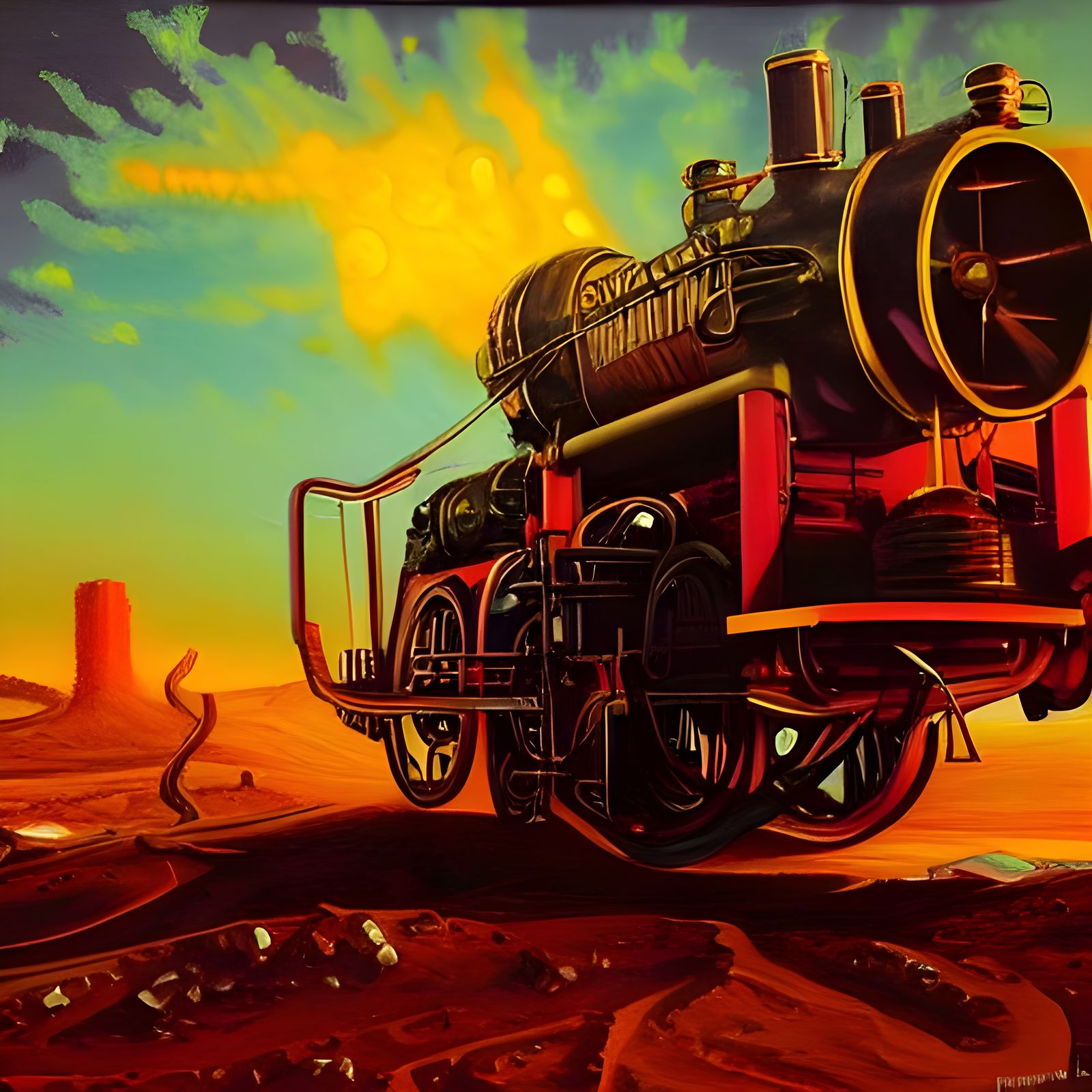 Elon Musk Steampunk Portrait in Synthwave Neon Style