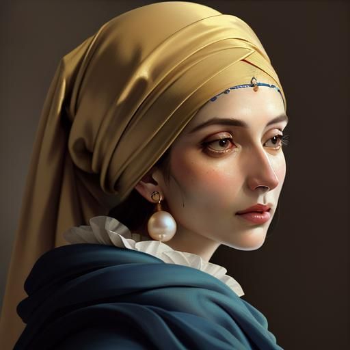 Creating an image inspired by Girl with a Pearl Earring by J...