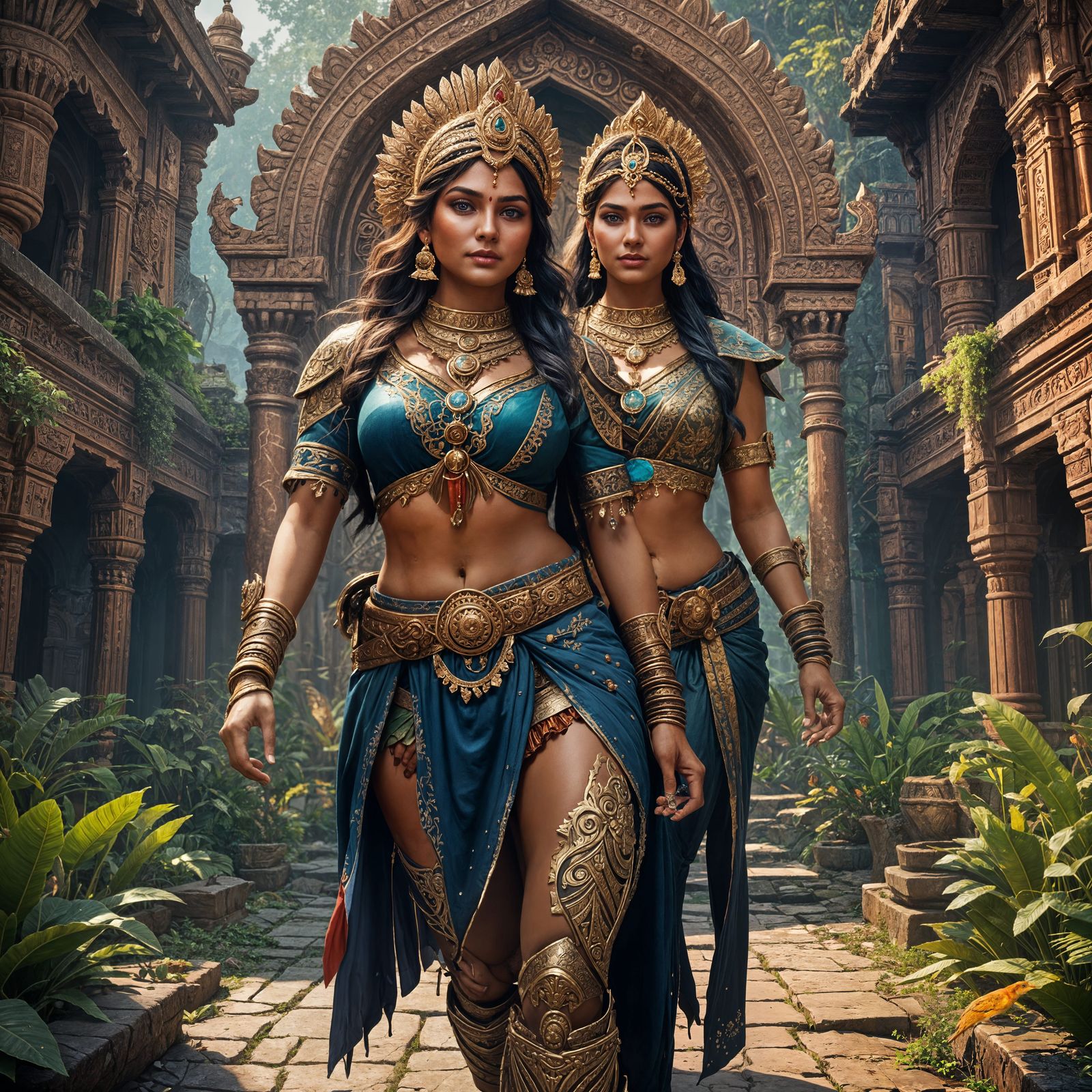 Stunning Indian Beauty in Detailed Matte Painting