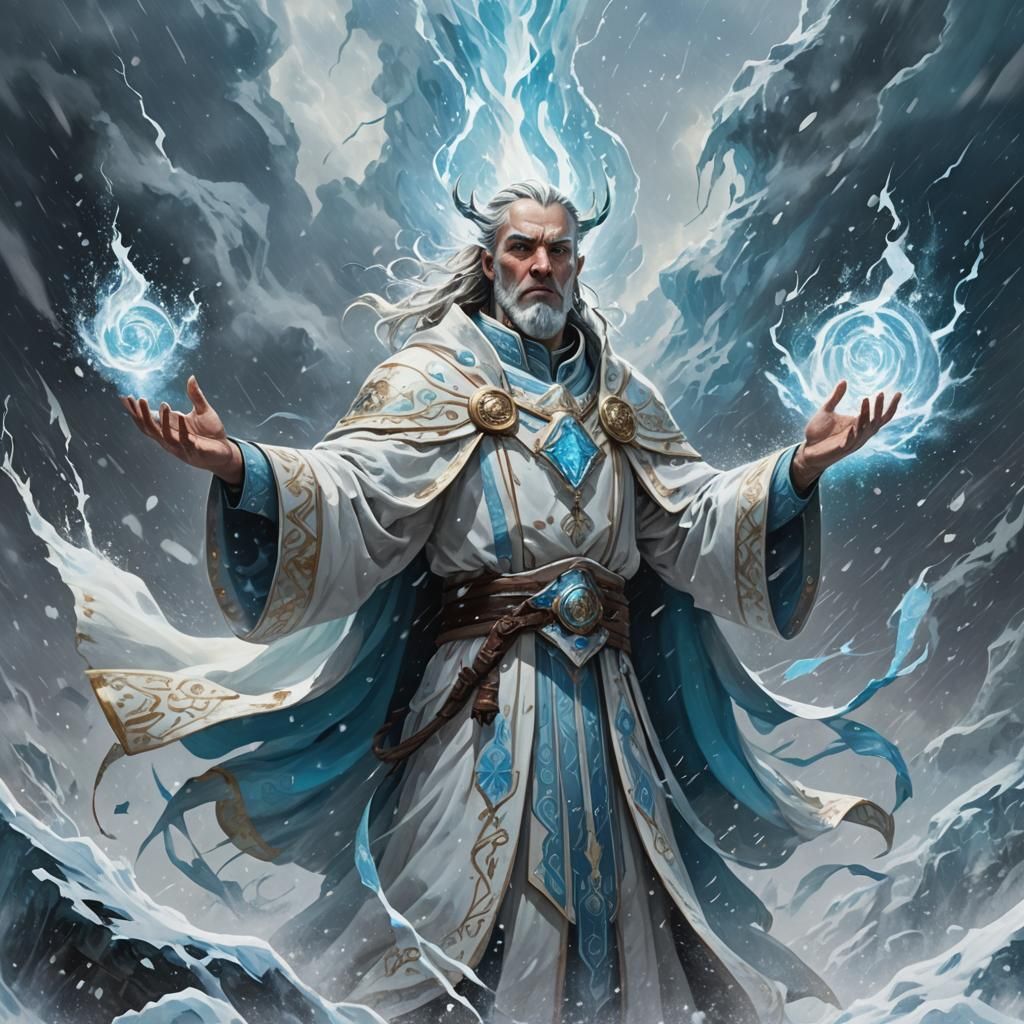 Air Priest Summons Icy Winds in Blizzard