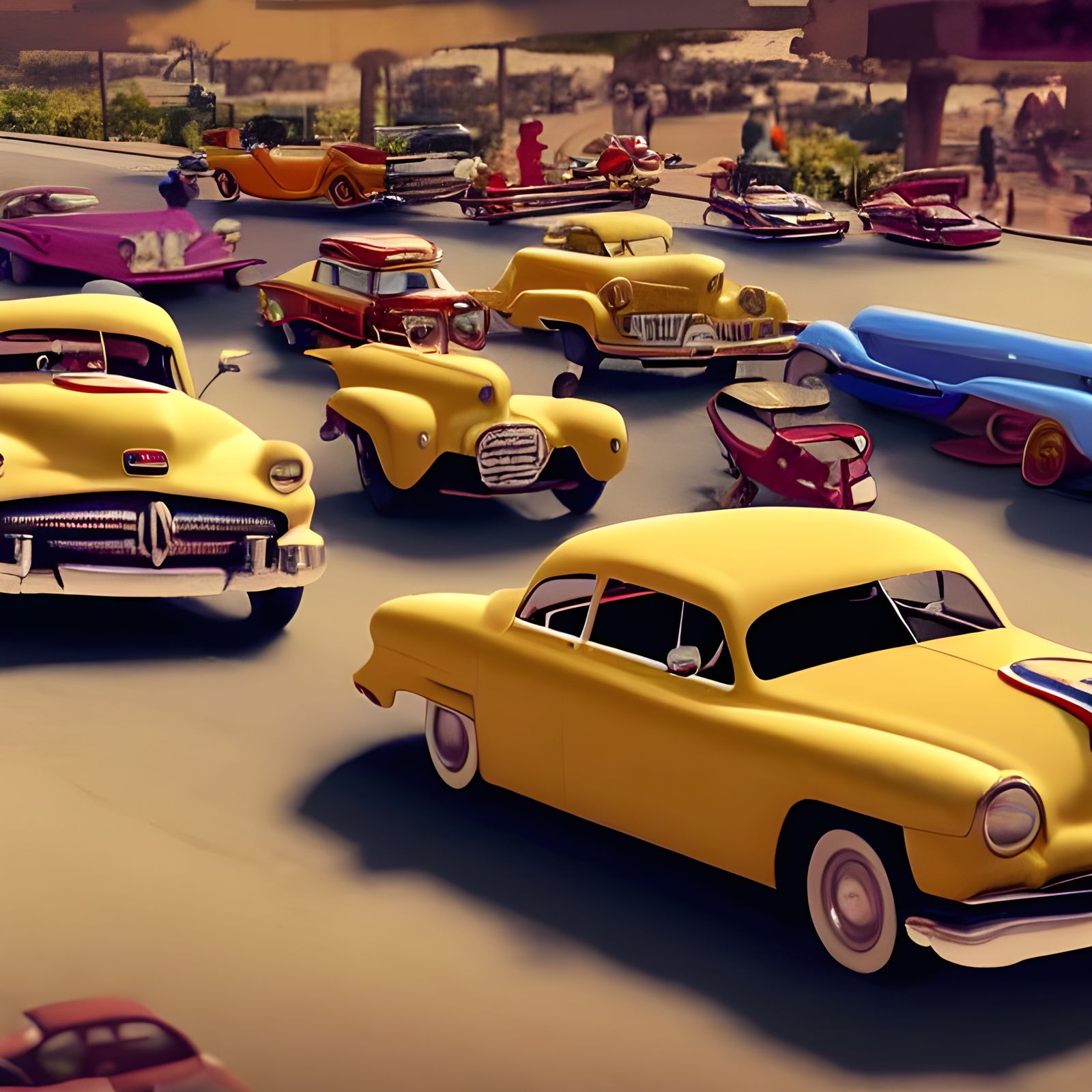 Vintage Pan American Car Race, 1950s Style