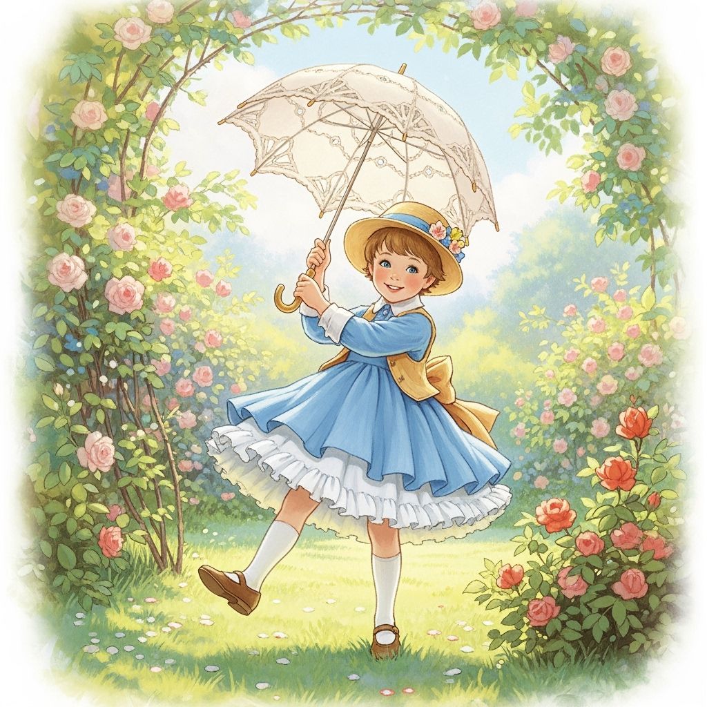 Young Boy in Dress and Petticoat Holding a Parasol