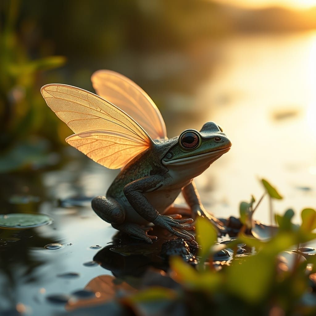 Winged frog