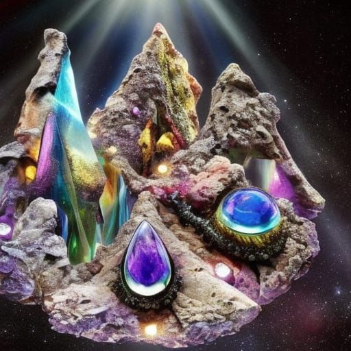 Glowing Crystals in a Cavernous Cave