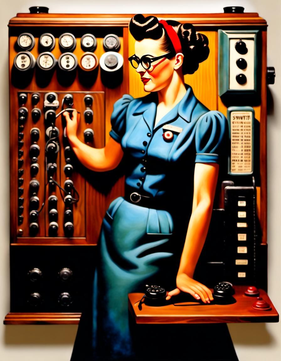 1940s switchboard operator training session