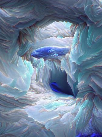 Serene Blue Ice Cave in 8K Resolution