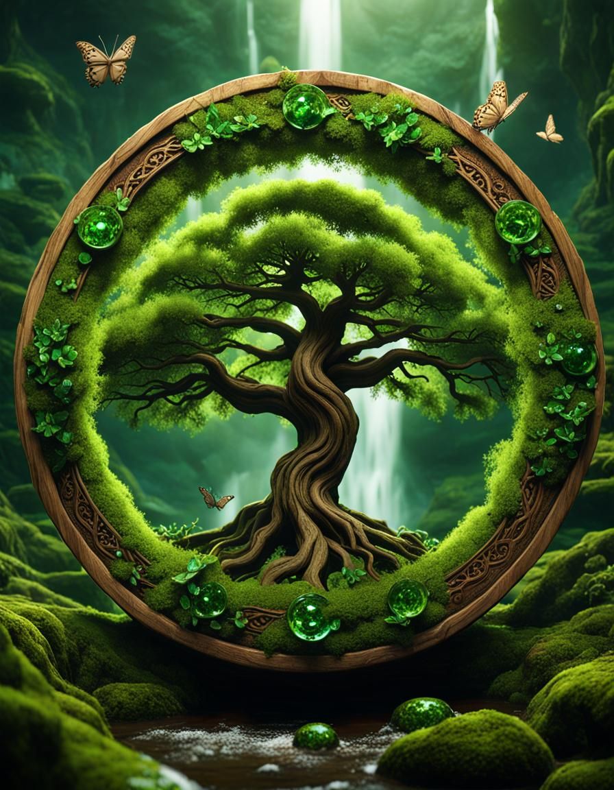 Nature Mandala with Life Tree Sign